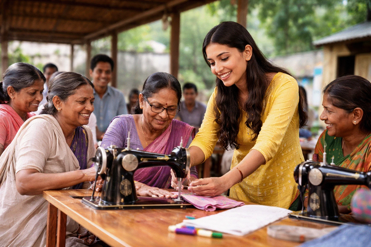 Community sewing skill development workshop