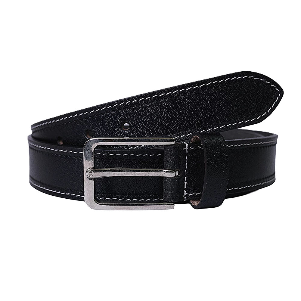 Contrast Stitch Leather Belt