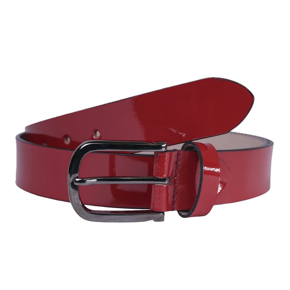 Ruby Gloss Leather Belt